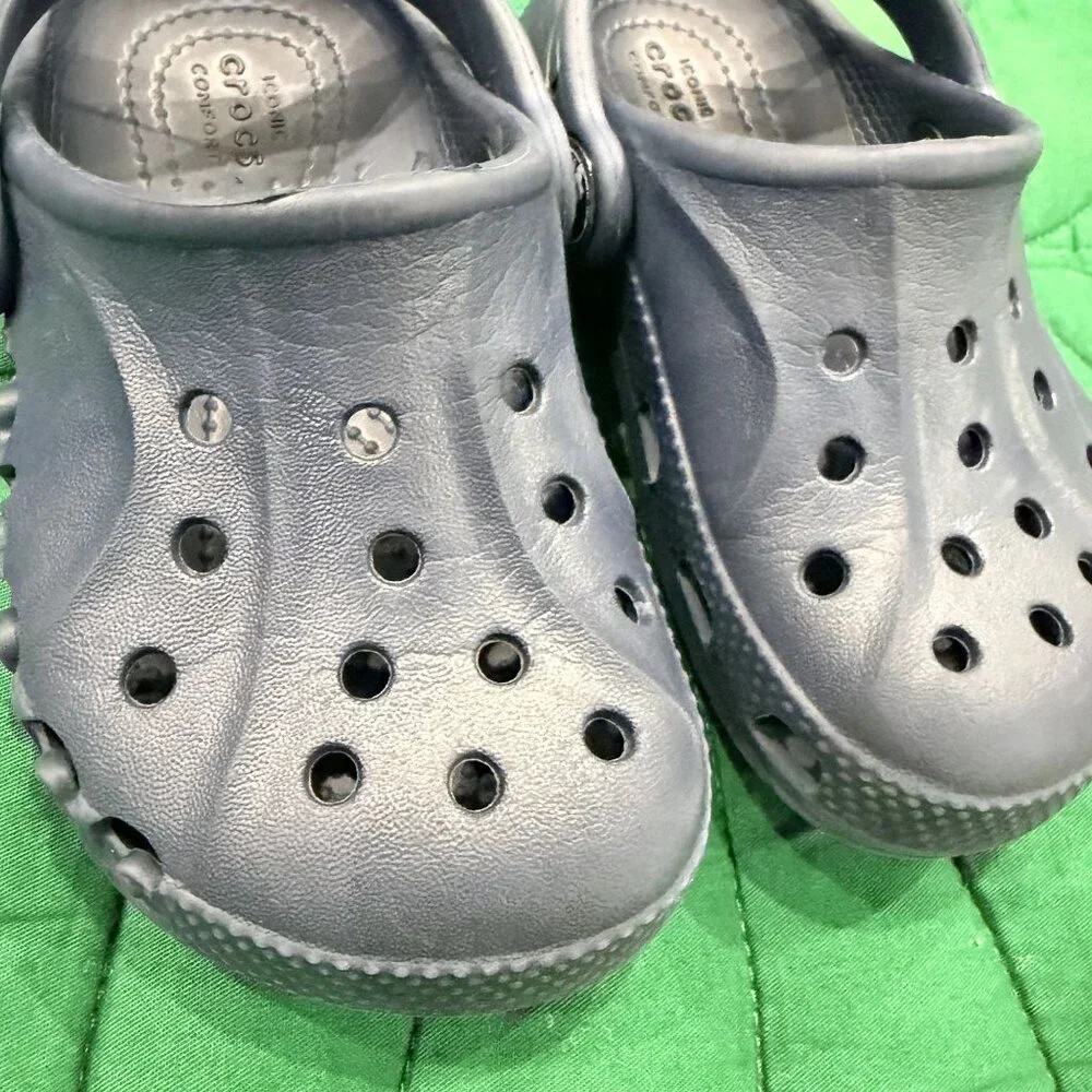 Crocs Toddler C7 Navy Blue Clogs Slip On Water Shoes